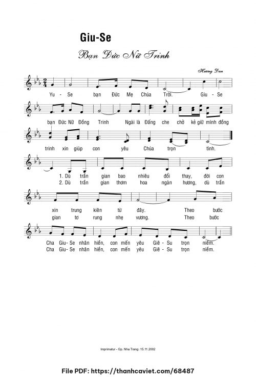 Giuse bạn Đức Nữ Trinh - Sr. Hương Đan - trang 1
