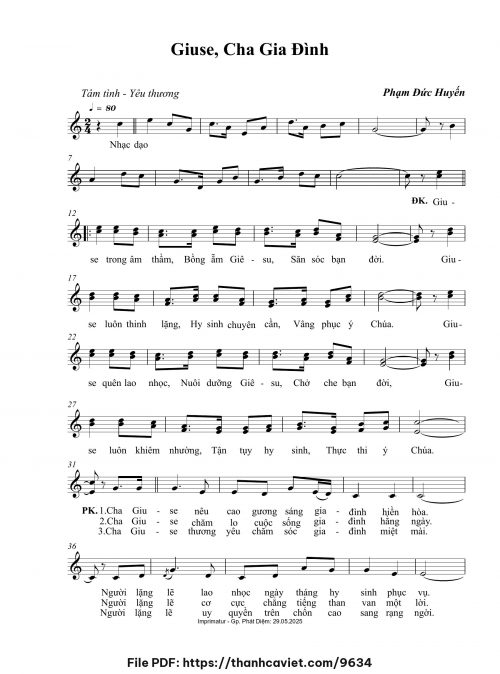 Giuse Cha gia đình - Phạm Đức Huyến - trang 1