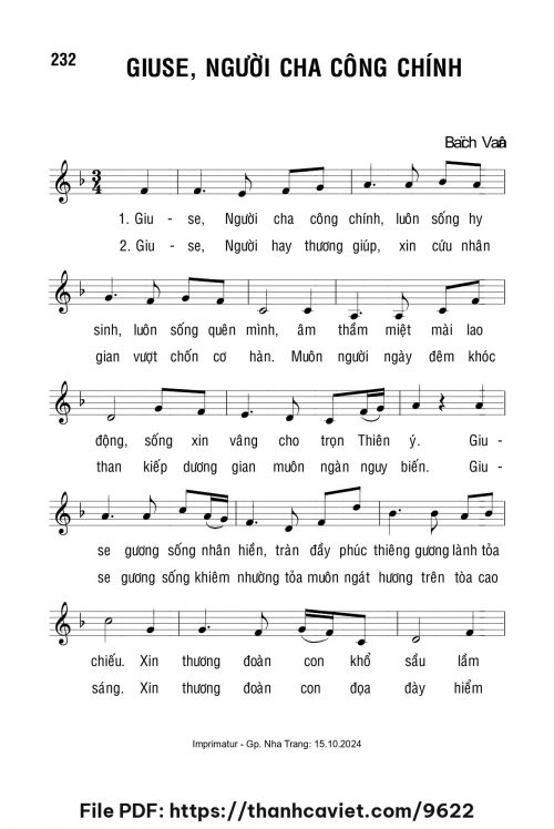 Giuse, Người Cha công chính - Lm. Bạch Vân - trang 1