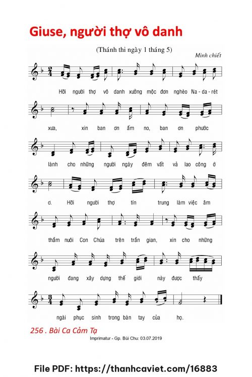 Giuse người thợ vô danh - Lm. Minh Chiết - trang 1