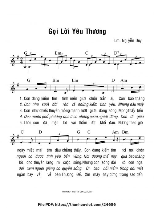 Gọi lời yêu thương - Lm. Nguyễn Duy - trang 1
