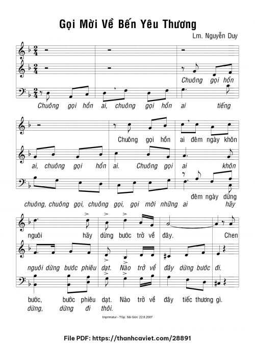 Gọi mời về bến yêu thương - Lm. Nguyễn Duy - trang 1