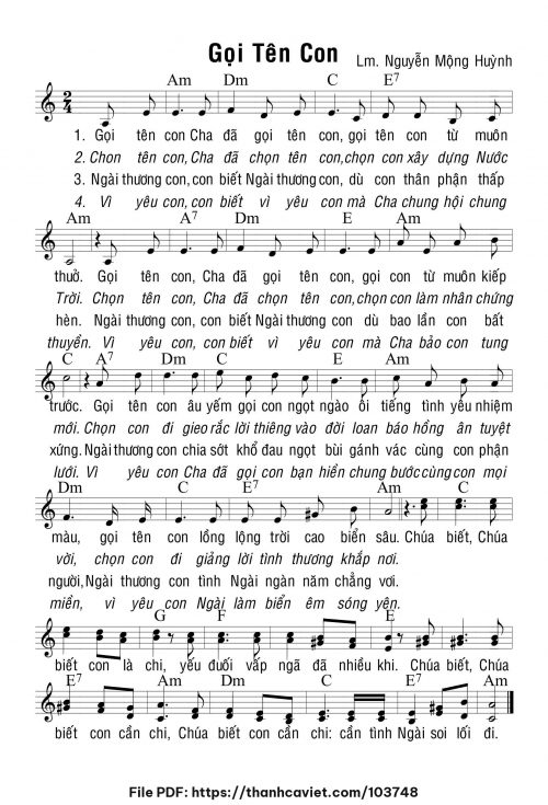 Gọi tên con - Lm. Nguyễn Mộng Huỳnh - trang 1