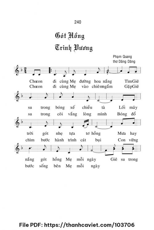 Gót hồng Trinh Vương - Lm. Phạm Quang, OP - trang 1