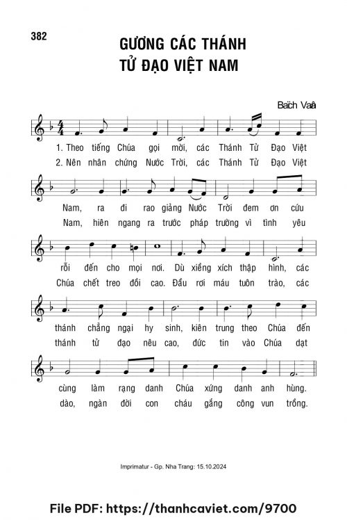 Gương các Thánh Tử Đạo Việt Nam - Lm. Bạch Vân - trang 1