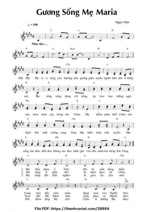 Gương sống Mẹ Maria - Lm. Ngọc Hân - trang 1