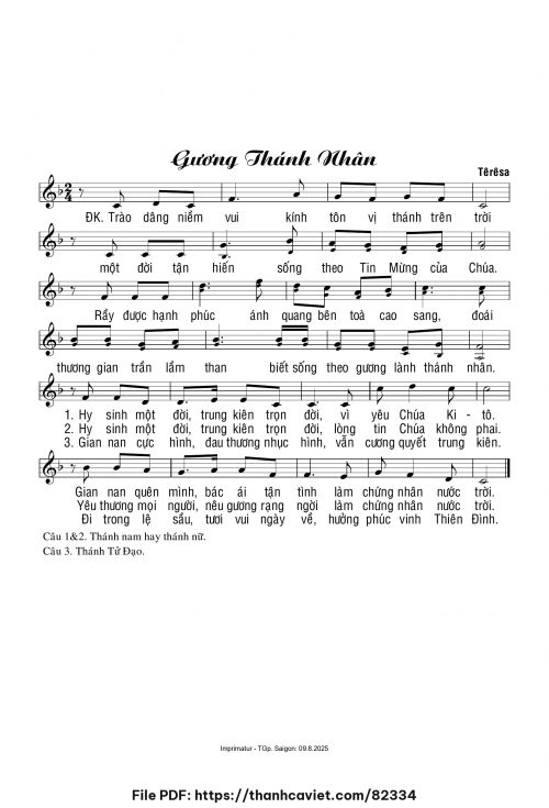Gương thánh nhân - Sr. Têrêsa - trang 1