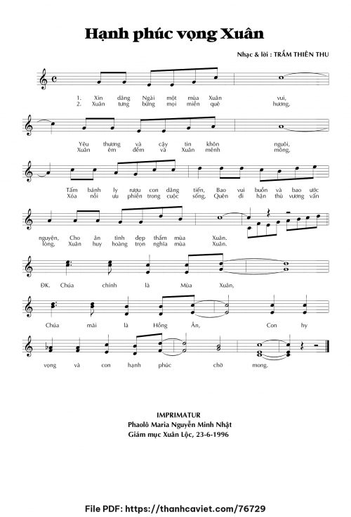Hạnh phúc vọng xuân - Trầm Thiên Thu - trang 1