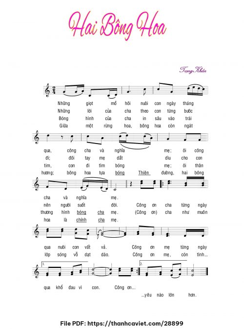 Hai bông hoa - Lm. Trọng Khẩn - trang 1