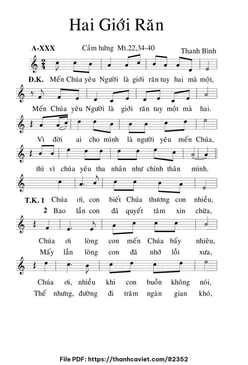 Hai giới răn - Lm. Thanh Bình - trang 1
