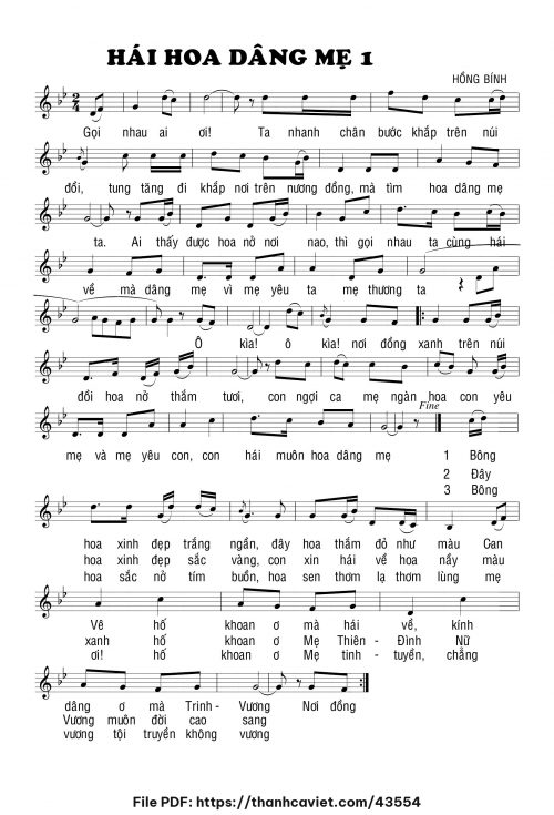 Hái hoa dâng Mẹ 1 - Hồng Bính - trang 1