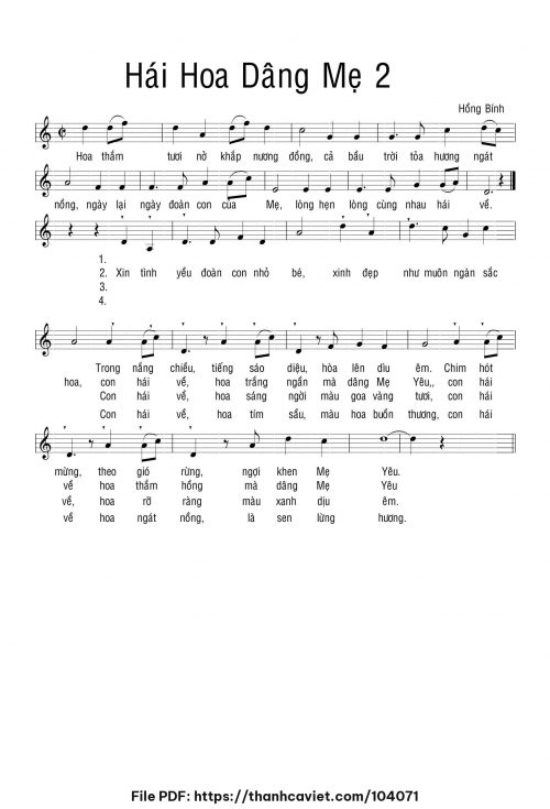 Hái hoa dâng Mẹ 2 - Hồng Bính - trang 1