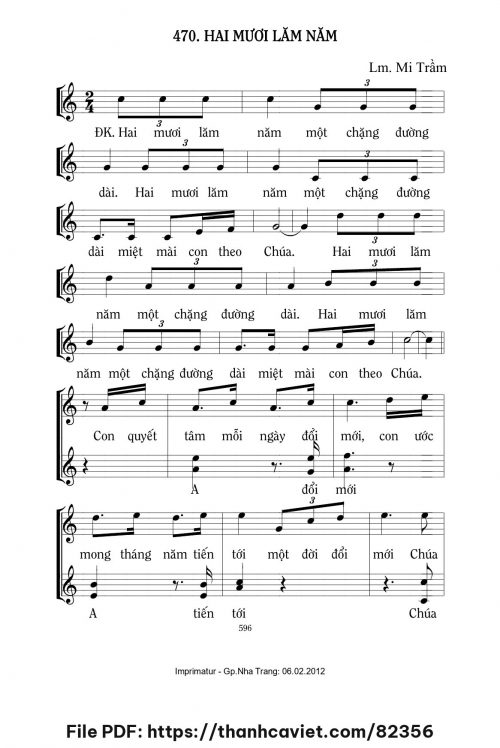 Hai mươi lăm năm - Lm. Mi Trầm - trang 1
