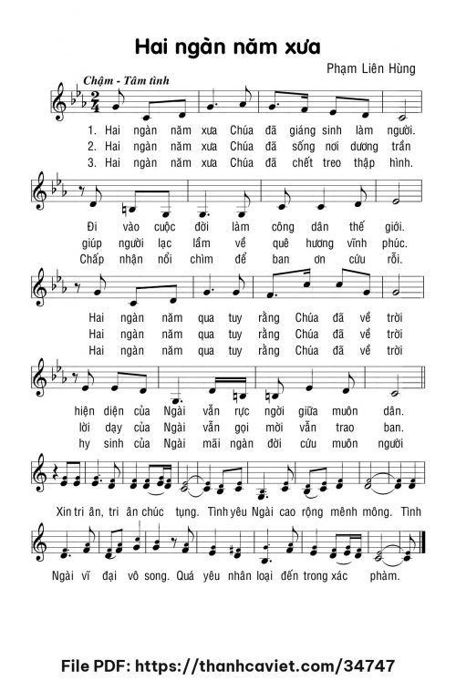 Hai ngàn năm xưa - Lm. Phạm Liên Hùng - trang 1