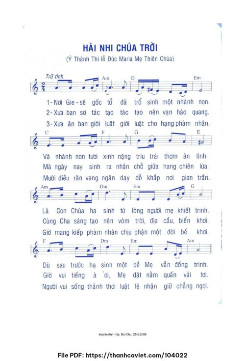 Hài nhi Chúa Trời - Lm. Bùi Ninh - trang 1