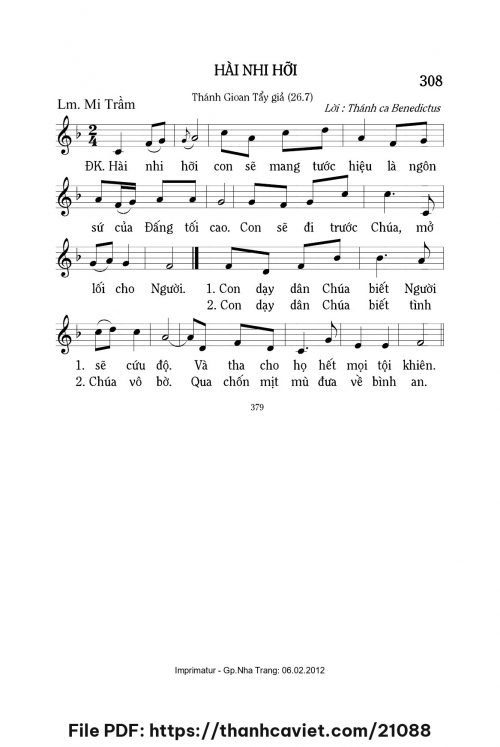 Hài nhi hỡi - Lm. Mi Trầm - trang 1