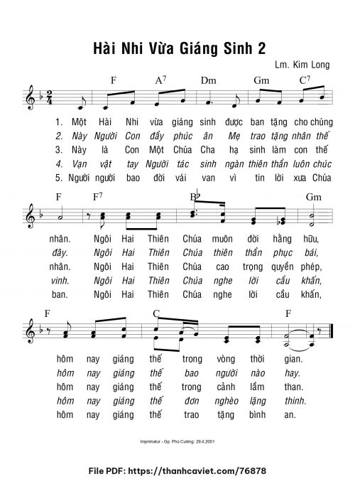 Hài Nhi vừa giáng sinh 2 - Lm. Kim Long - trang 1