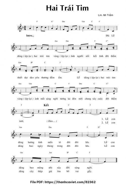 Hai trái tim - Lm. Mi Trầm - trang 1