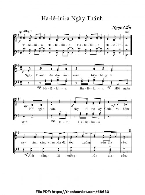 Haleluia. Ngày thánh - Ngọc Cẩn - trang 1