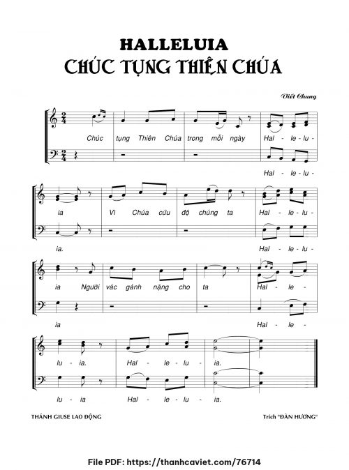 Halleluia Chúc tụng Thiên Chúa - Viết Chung - trang 1