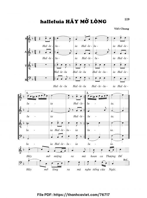 Halleluia hãy mở lòng - Viết Chung - trang 1