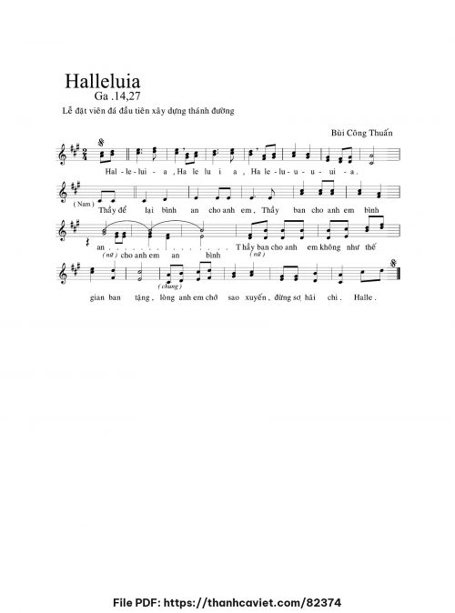Halleluia – Lễ đặt viên đá - Bùi Công Thuấn - trang 1