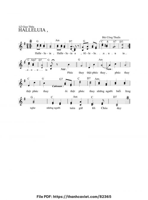 Halleluia – Lễ giao thừa - Bùi Công Thuấn - trang 1