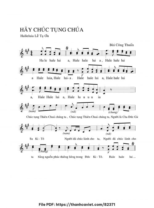 Halleluia – Lễ tạ ơn - Bùi Công Thuấn - trang 1
