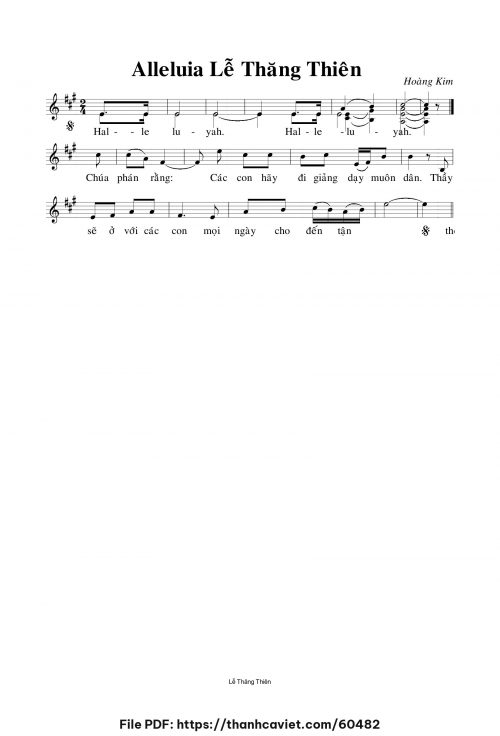 Halleluyah - Lm. Hoàng Kim - trang 1