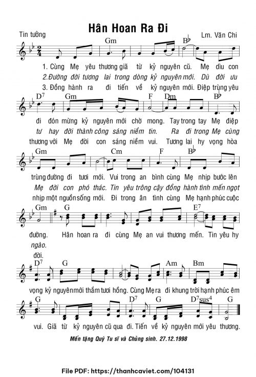 Hân hoan ra đi - Lm. Văn Chi - trang 1
