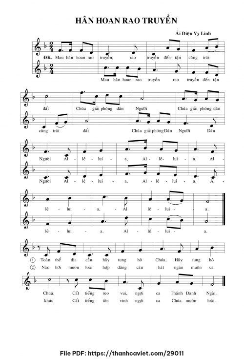 Hân hoan rao truyền - Sr. Ái Diệu Vy Linh - trang 1