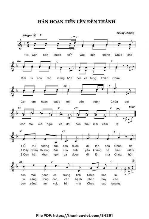 Hân hoan tiến lên đền thánh - Trùng Dương - trang 1