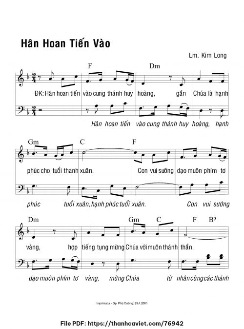 Hân hoan tiến vào - Lm. Kim Long - trang 1
