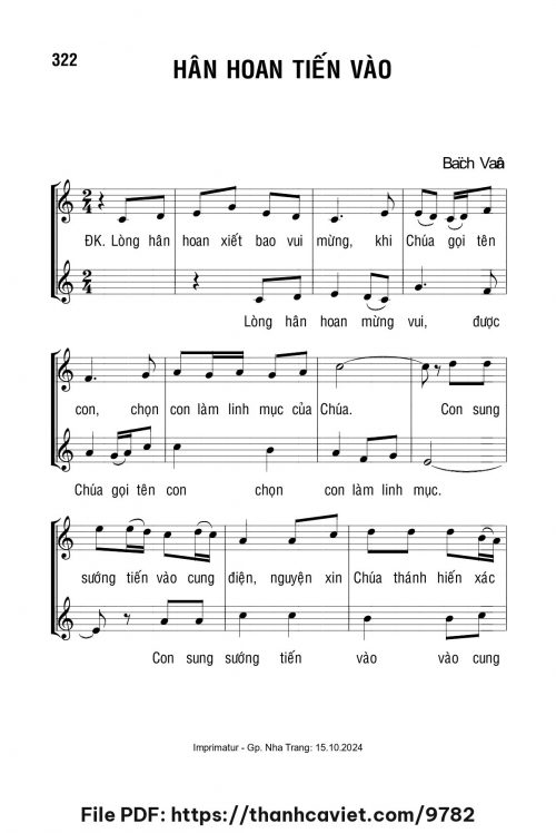 Hân hoan tiến vào - Lm. Bạch Vân - trang 1