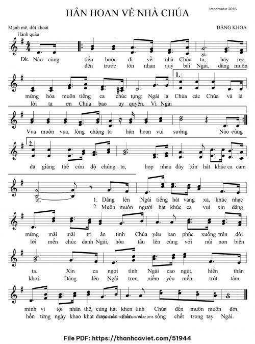 Hân hoan về nhà Chúa - Đăng Khoa - trang 1