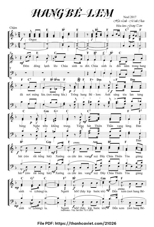 Hang Bêlem - Hải Linh - Minh Châu - Hòa âm: Giangtâm - trang 1