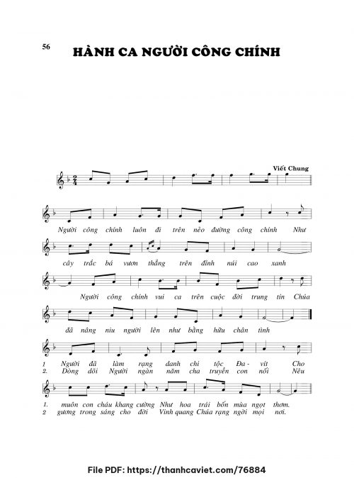 Hành ca người công chính - Viết Chung - trang 1