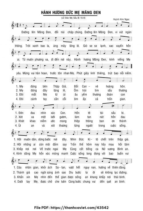Hành hương Đức Mẹ Măng Đen - Huỳnh Kim Ngọc - trang 1