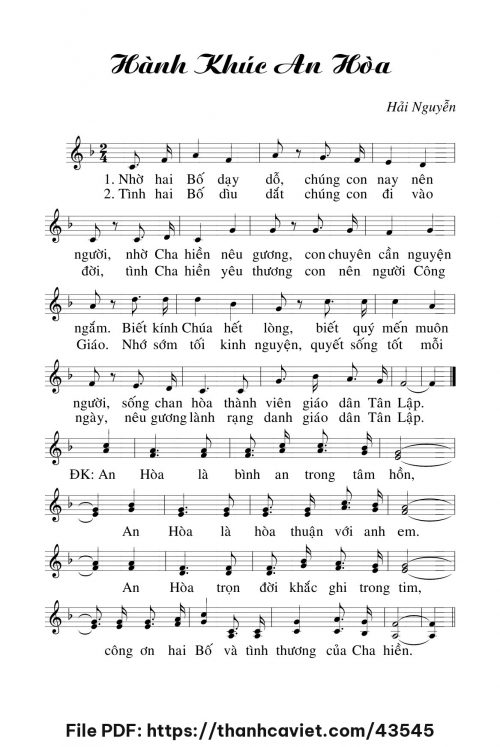 Hành khúc an hòa - Hải Nguyễn - trang 1
