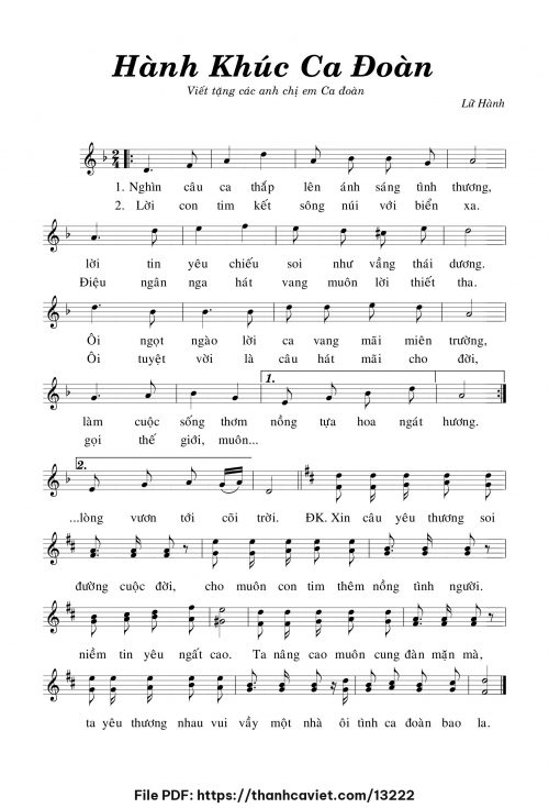 Hành khúc Ca đoàn - Lữ Hành - trang 1