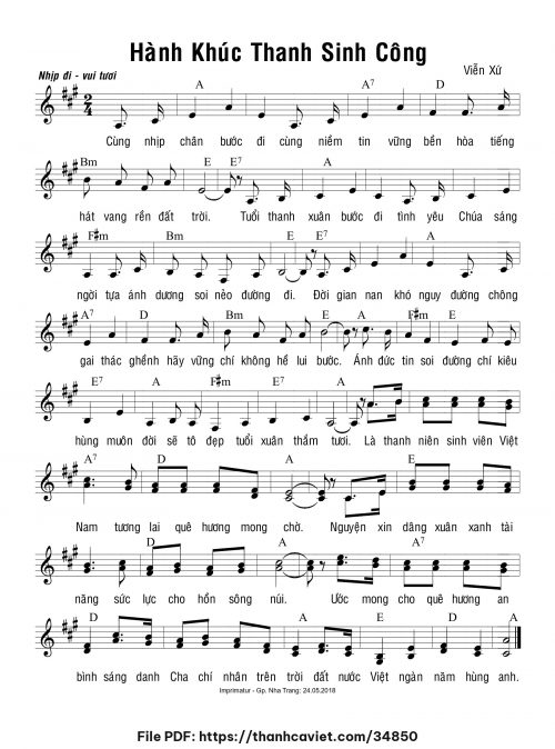 Hành khúc Thanh Sinh Công - Viễn Xứ - trang 1