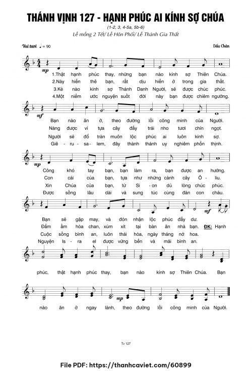 Hạnh phúc ai kính sợ Chúa - Dấu Chân - trang 1