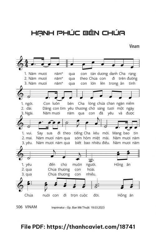 Hạnh phúc bên Chúa - Vinam - trang 1
