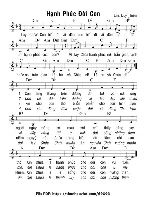 Hạnh phúc đời con - Lm. Duy Thiên - trang 1