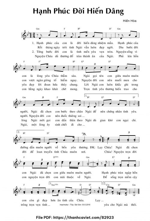 Hạnh phúc đời dâng hiến - Sr. Hiền Hòa - trang 1