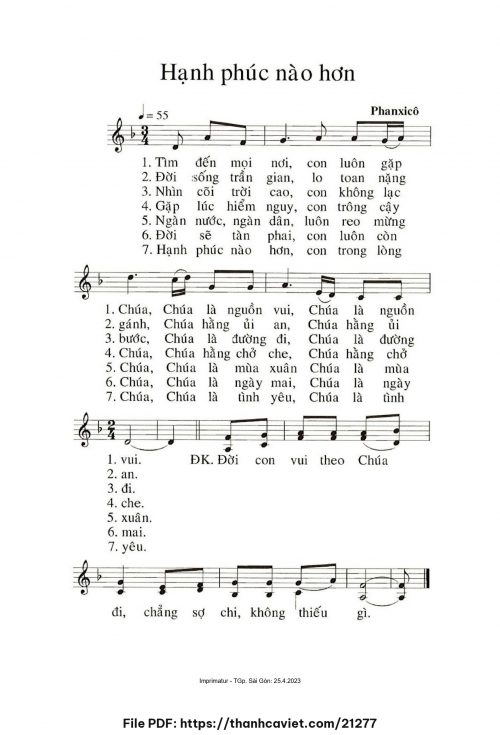 Hạnh phúc nào hơn - Phanxicô - trang 1