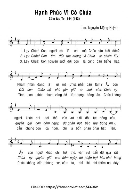 Hạnh phúc vì có Chúa - Lm. Nguyễn Mộng Huỳnh - trang 1