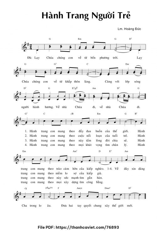 Hành trang người trẻ - Lm. Hoàng Đức - trang 1