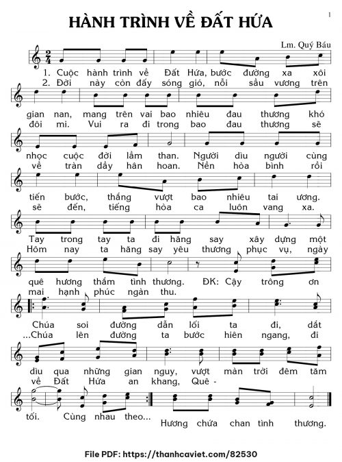 Hành trình về Đất Hứa - Lm. Quý Báu - trang 1