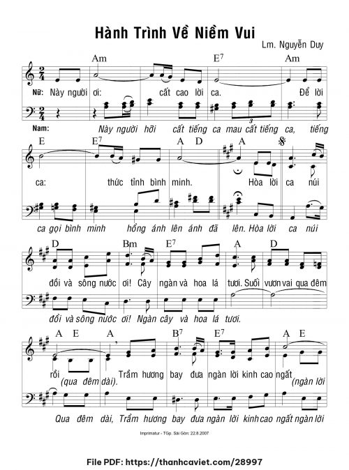 Hành trình về niềm vui - Lm. Nguyễn Duy - trang 1